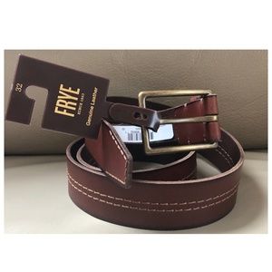 NWT $98 Frye Brown Genuine Leather Men's Belt, Size 32